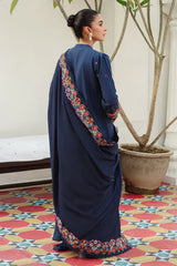 CROSS STITCH-3PC DHANAK EMBROIDERED SHIRT WITH DHANAK EMBROIDERED SHAWL AND TROUSER-ADR-4275