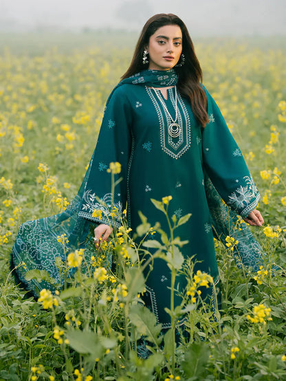 IZEL-3PC LAWN EMBROIDERED SHIRT WITH MONARK PRINT DUPATTA AND TROUSER-ADR-3687