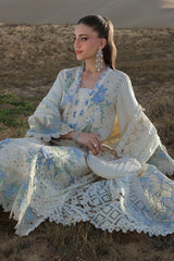 RANG RASIYA-3PC DHANAK CHIKANKAARI EMBROIDERED SHIRT WITH KHADDI NET EMBROIDERED DUPATTA AND TROUSER-ADR-5260