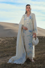 RANG RASIYA-3PC LAWN CHIKANKAARI EMBROIDERED SHIRT WITH KHADDI NET EMBROIDERED DUPATTA AND TROUSER-ADR-4798