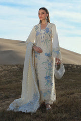 RANG RASIYA-3PC LAWN CHIKANKAARI EMBROIDERED SHIRT WITH KHADDI NET EMBROIDERED DUPATTA AND TROUSER-ADR-4798