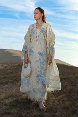 RANG RASIYA-3PC LAWN CHIKANKAARI EMBROIDERED SHIRT WITH KHADDI NET EMBROIDERED DUPATTA AND TROUSER-ADR-4798