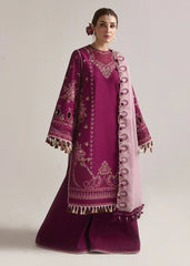 HUSSAIN REHAR-3PC DHANAK EMBROIDERED SHIRT WITH CHIFFON EMBROIDERED DUPATTA AND TROUSER-ADR-5179