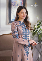 ASIM JOFA-3PC DHANAK EMBROIDERED SHIRT WITH BAMBER CHIFFON DUPATTA-ADR-4079