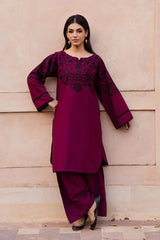 BATIK-2PIECE DHANAK EMBROIDERED SHIRT WITH DHANAK EMBROIDERED TROUSER-ADR-15089