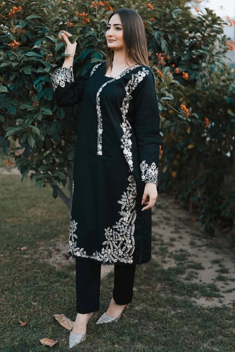 LAJWANTI - 2PC LAWN EMBROIDERED SHIRT WITH TROUSER-ADR-2951