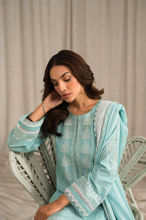 SEHAR BY MIRAJ- LAWN 3PC EMBROIDERED SHIRT WITH ORGANZA EMBROIDERED DUPATTA WITH TROUSER -ADR- 2805