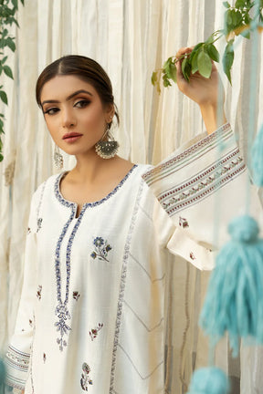 URGE - 3PC DHANAK EMBROIDERED SHIRT WITH COUTURE WOOL SHAWL AND TROUSER-ADR-3112