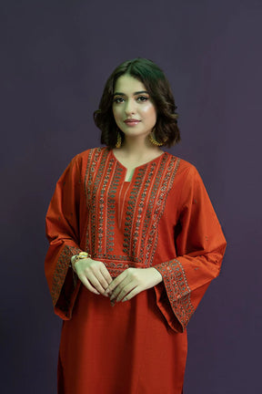 URGE-2PC DHANAK EMBROIDRED SHIRT WITH AND EMBROIDRED TROUSER-ADR-3126