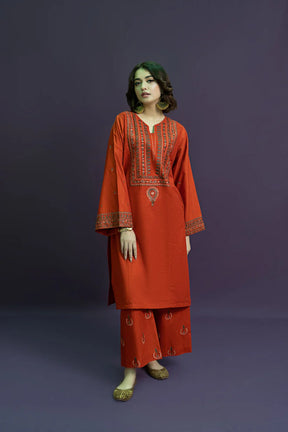 URGE-2PC DHANAK EMBROIDRED SHIRT WITH AND EMBROIDRED TROUSER-ADR-3126