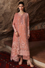 QALAMQAR-3PC LAWN EMBROIDERED SHIRT WITH KHAADI NET EMBROIDERED DUPATTA AND TROUSER-ADR-4754