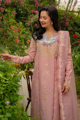 RANG RASIYA-3PC LAWN SEQUIN EMBROIDERED SHIRT WITH KHADDI NET EMB DUPATTA AND EMB TROUSER-ADR-4891