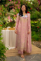 RANG RASIYA-3PC LAWN SEQUIN EMBROIDERED SHIRT WITH KHADDI NET EMB DUPATTA AND EMB TROUSER-ADR-4891