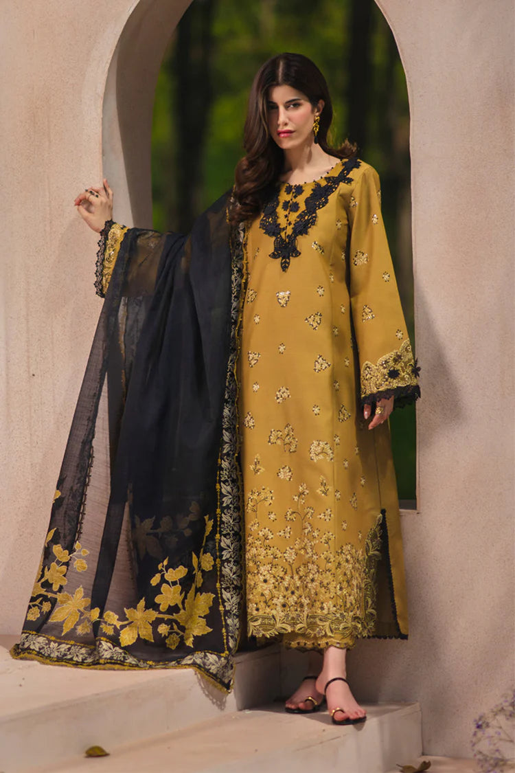 RANG RASIYA-3PC LAWN EMBROIDERED SHIRT WITH SILK PRINTED DUPATTA AND TROUSER-ADR-4911