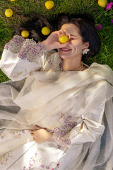 RANG RASIYA-3PC LAWN SEQUIN EMBROIDERED SHIRT WITH KHADDI NET EMB DUPATTA AND EMB TROUSER-ADR-4883