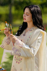 RANG RASIYA-3PC LAWN SEQUIN EMBROIDERED SHIRT WITH KHADDI NET EMB DUPATTA AND EMB TROUSER-ADR-4883