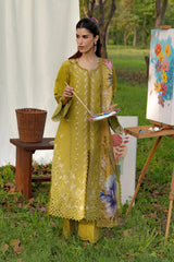RANG RASIYA-3PC DHANAK EMBROIDERED SHIRT WITH WOOL PRINTED SHAWL AND TROUSER-ADR-5080