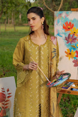RANG RASIYA-3PC DHANAK EMBROIDERED SHIRT WITH WOOL PRINTED SHAWL AND TROUSER-ADR-5080