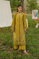 RANG RASIYA-3PC DHANAK EMBROIDERED SHIRT WITH WOOL PRINTED SHAWL AND TROUSER-ADR-5080