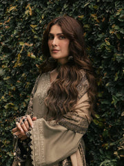 IZEL-3PC DHANAK EMBROIDERED SHIRT WITH COUTRAI PRINTED SHAWL AND TROUSER-ADR-5328