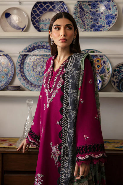 REPUBLIC-3PC DHANAK SEQUENCE EMBROIDERED SHIRT WITH COURTRAI PRINTED SHAWL & DHANAK TOUSER-ADR-4209