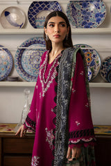 REPUBLIC-3PC DHANAK SEQUENCE EMBROIDERED SHIRT WITH COURTRAI PRINTED SHAWL AND DHANAK TROUSER-ADR-4209