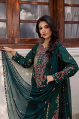 BATIK-3PC LAWN EMBROIDERED SHIRT WITH CHIFFOON EMBROIDERED DUPATTA AND TROUSER-ADR-4744