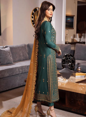 ASIM JOFA -3PC DHANAK EMBROIDERED WITH BAMBER CHIFFON EMBROIDERED DUPATTA-ADR-3147