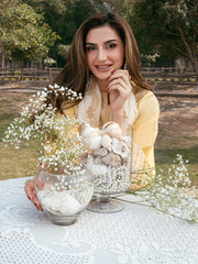 IZEL-3PC LAWN EMBROIDERED SHIRT WITH KHAADI NET EMBROIDERED DUPATTA AND TROUSER-ADR-4832
