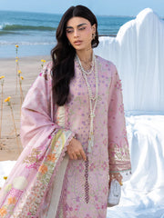 MAHNUR-3PC LAWN CHIKANKAARI EMBROIDERED SHIRT WITH CHIFFON PRINTED DUPATTA AND TROUSER-ADR-4787