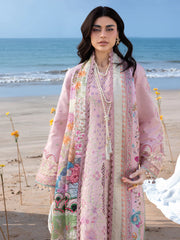 MAHNUR-3PC LAWN CHIKANKAARI EMBROIDERED SHIRT WITH CHIFFON PRINTED DUPATTA AND TROUSER-ADR-4787