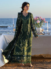 MAHNUR-3PC DHANAK CHIKANKAARI EMBROIDERED SHIRT WITH DHANAK EMBROIDERED SHAWL AND TROUSER-ADR-5259