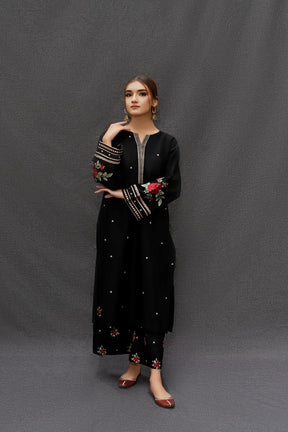 URGE - 3PC DHANAK EMBROIDERED SHIRT WITH COUTURE WOOL SHAWL AND TROUSER-ADR-3105