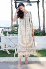 MUSHQ-3PC LAWN HEAVY EMBROIDERED SHIRT WITH CHIFFON PRINTED DUPATTA AND TROUSER-ADR-4862