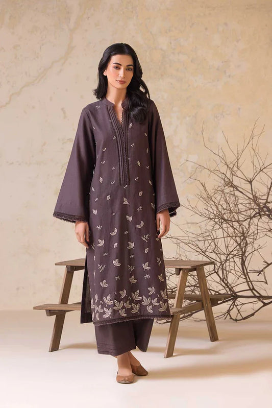 SOBIA NAZIR-2PC LAWN EMBROIDERED SHIRT WITH LAWN EMBROIDERED SLEEVES-ADR-3474