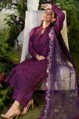 SOBIA NAZIR-3PC DHANAK CHIKAN EMBROIDERED SHIRT WITH COURTRAI PRINTED SHAWL AND TROUSER-ADR-4097