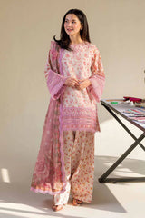 SOBIA NAZIR-3PC LAWN DIGITAL PRINTED EMB SHIRT WITH SILK PRINTED DUPATTA AND PRINTED TROUSER-ADR-056