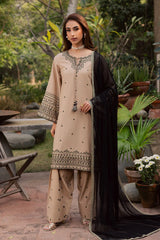 BATIK-3PC LAWN EMBROIDERED SHIRT WITH CHIFFON EMBROIDERED DUPATTA AND EMB TROUSER-ADR-4765