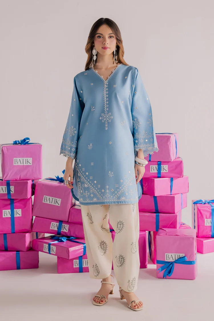 BATIK-2PIECE DHANAK EMBROIDERED SHIRT WITH DHANAK EMB TROUSER-ADR-15005