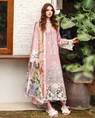 MUSHQ-3PC LAWN EMBROIDERED SHIRT WITH SILK PRINTED DUPATTA AND TROUSER-ADR-4901