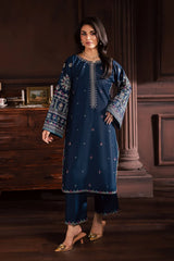 BATIK-2PIECE DHANAK EMBROIDERED SHIRT WITH DHANAK EMB SLEEVES-ADR-15019