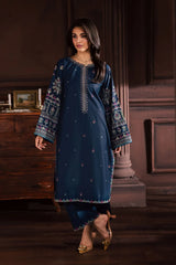 BATIK-2PIECE DHANAK EMBROIDERED SHIRT WITH DHANAK EMB SLEEVES-ADR-15019