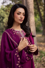 BATIK-3PIECE LAWN SEQUIN EMBROIDERED SHIRT WITH CHIFFON EMBROIDERED DUPATTA AND TROUSER-ADR-4857