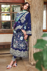 MUSHQ-3PC LAWN EMBROIDERED SHIRT WITH CHIFFON PRINTED DUPATTA AND TROUSER-ADR-4926