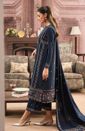 SERAN-3PC DHANAK EMBROIDERED SHIRT WITH DHANAK EMBROIDERD SHAWL-ADR-3127