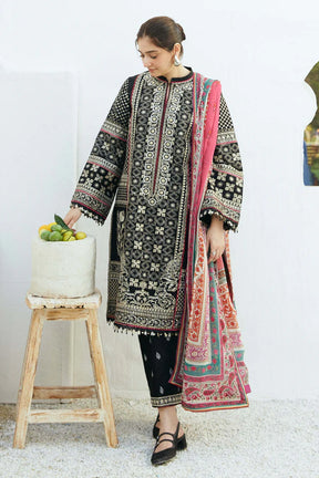 ZAHRA SHAHJAHAN- 3PC LAWN EMBROIDERED SHIRT WITH DIAMOND PRINT DUPATTA AND EMBROIDERED TROUSER-ADR-2847