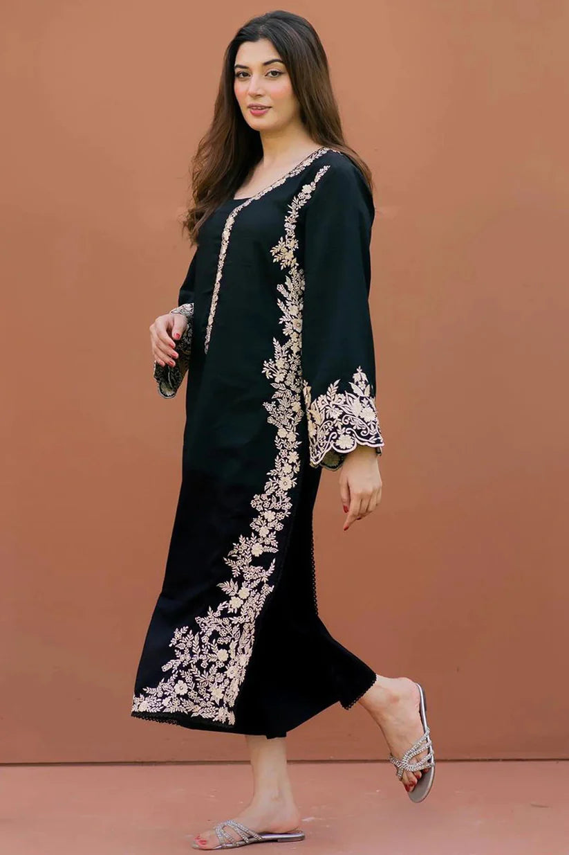 LAJWANTI - 2PC DHANAK EMBROIDERED SHIRT WITH TROUSER--ADR-3319