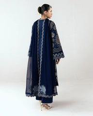 HUSSAIN REHAR-3PC DHANAK EMBROIDERED SHIRT WITH DHANAK EMBROIDERED DUPATTA AND TROUSER-ADR-5245