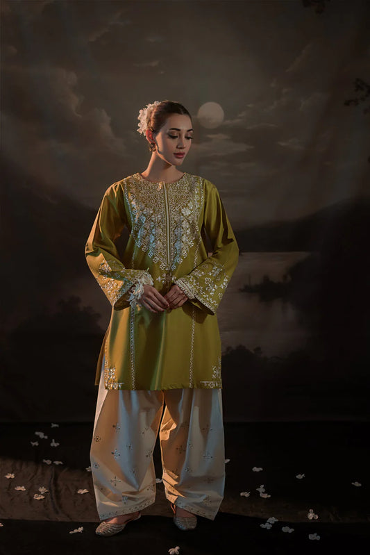 URGE-2PC SEQUIN LAWN EMBROIDERED SHIRT WITH SEQUIN LAWN EMBROIDERED TROUSER-ADR-3481