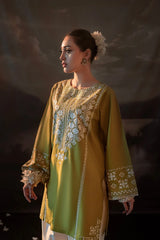 URGE-2PIECE DHANAK EMBROIDERED SHIRT WITH DHANAK EMB TROUSER-ADR-15038